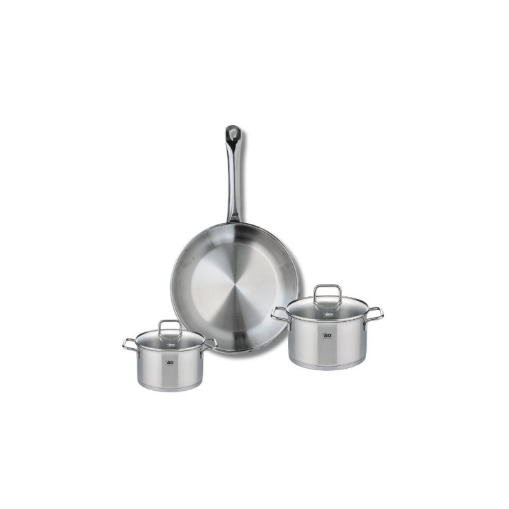 Batterie de cuisine Profi Citrin en inox - 24, 12 et 14 cm