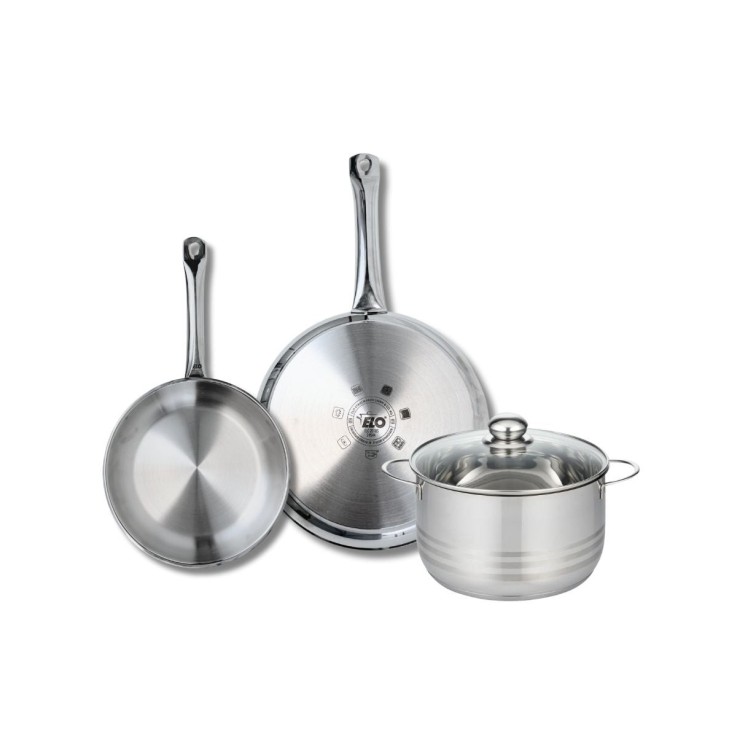 Batterie de cuisine Profi Brillant en inox - 24, 28 et 20 cm
