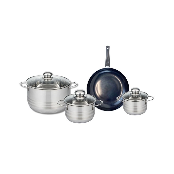 Batterie de cuisine Prima Brillant en aluminium et inox - 7 pièces