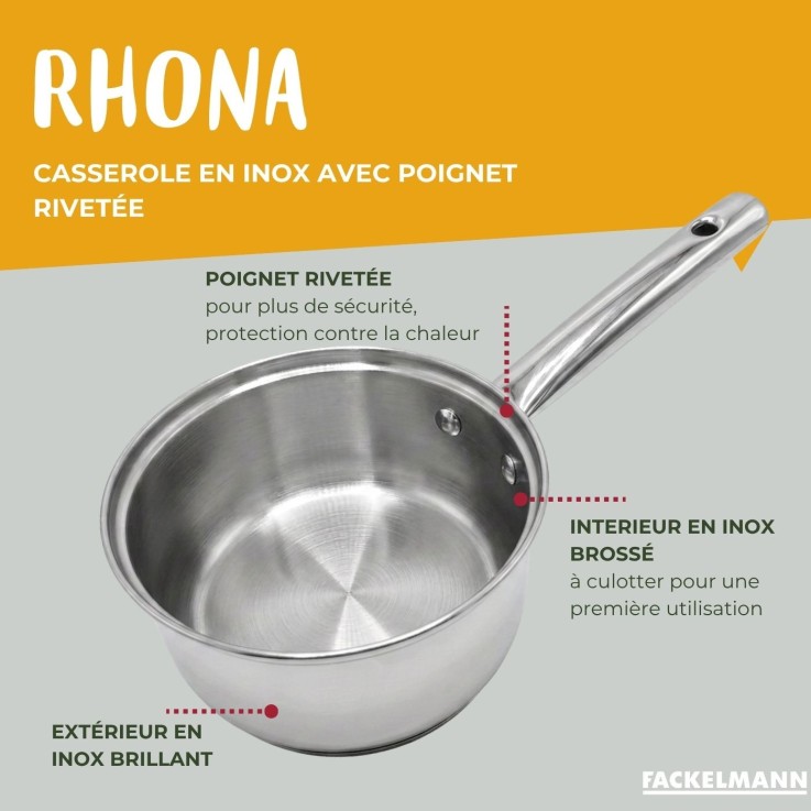 Batterie de cuisine Rhona en inox et verre - 16 à 28 cm