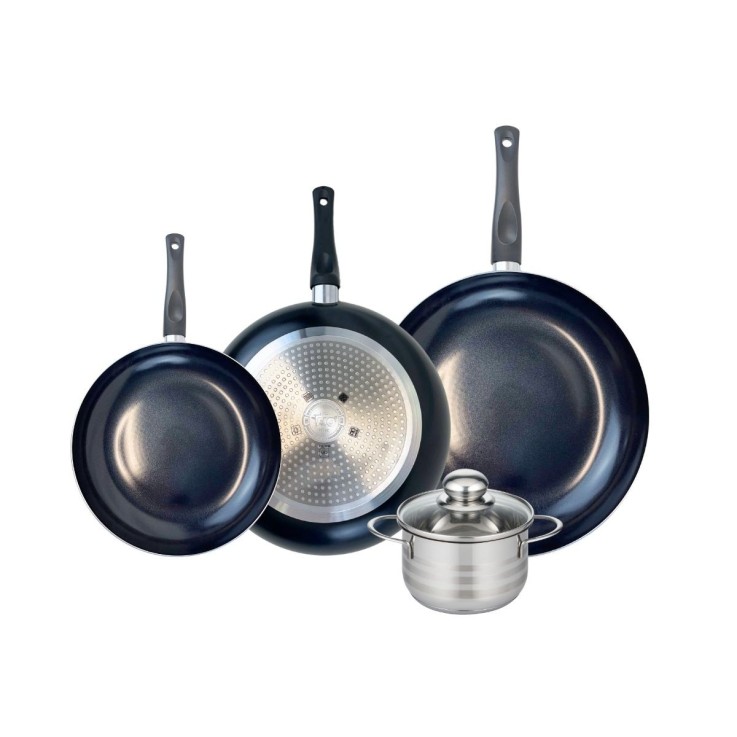 Batterie de cuisine Prima Brillant en aluminium et inox - 4 pièces