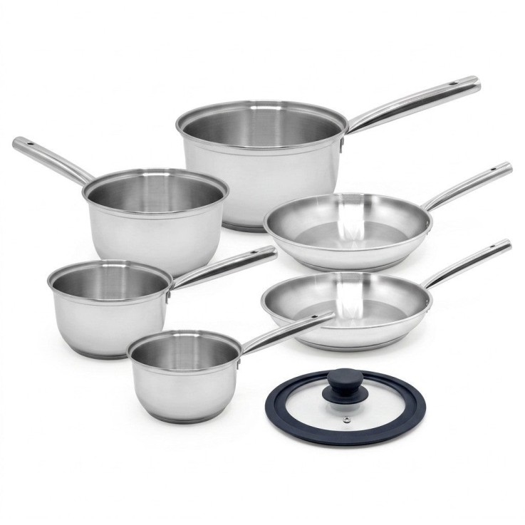 Batterie de cuisine Rhona en inox - 7 pièces - 16 à 28 cm