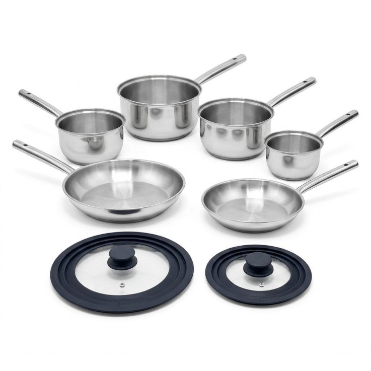 Batterie de cuisine Rhona en inox - 7 pièces - 16 à 28 cm