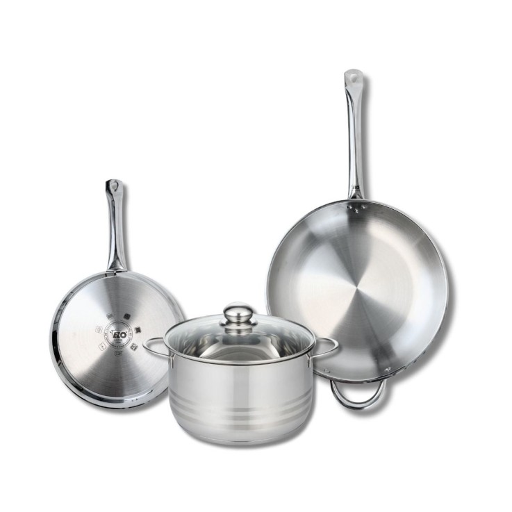 Batterie de cuisine Profi Brillant en inox - 24 et 32 cm