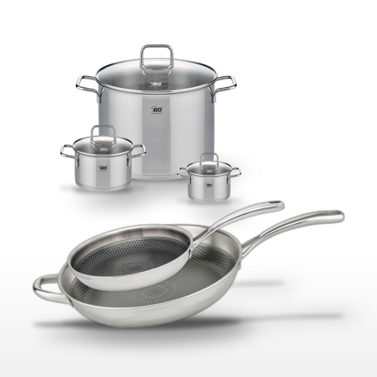Batterie de cuisine Relief Evolution en inox - 12 à 32 cm