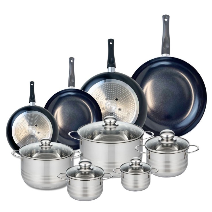 Batterie de cuisine Prima Brillant en aluminium et inox - 12 à 32 cm