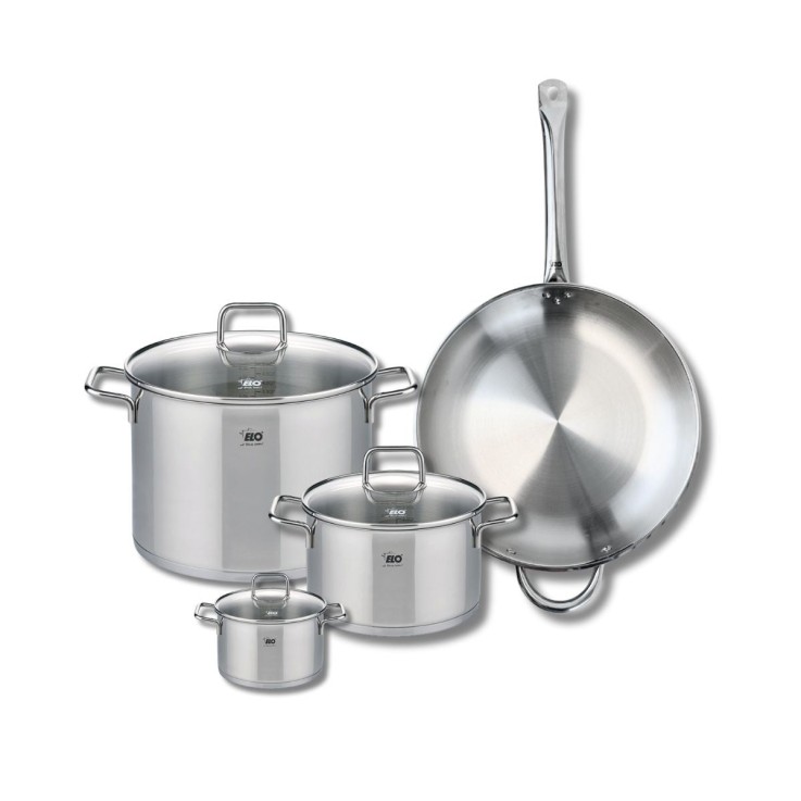 Batterie de cuisine Citrin en inox - poêle 32 cm et 3 faitouts