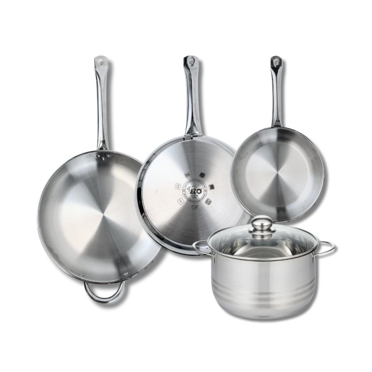 Batterie de cuisine Profi Brillant en inox - 24, 28 et 32 cm