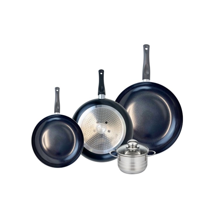 Batterie de cuisine Prima Brillant en aluminium et inox - 20, 24 et 28 cm