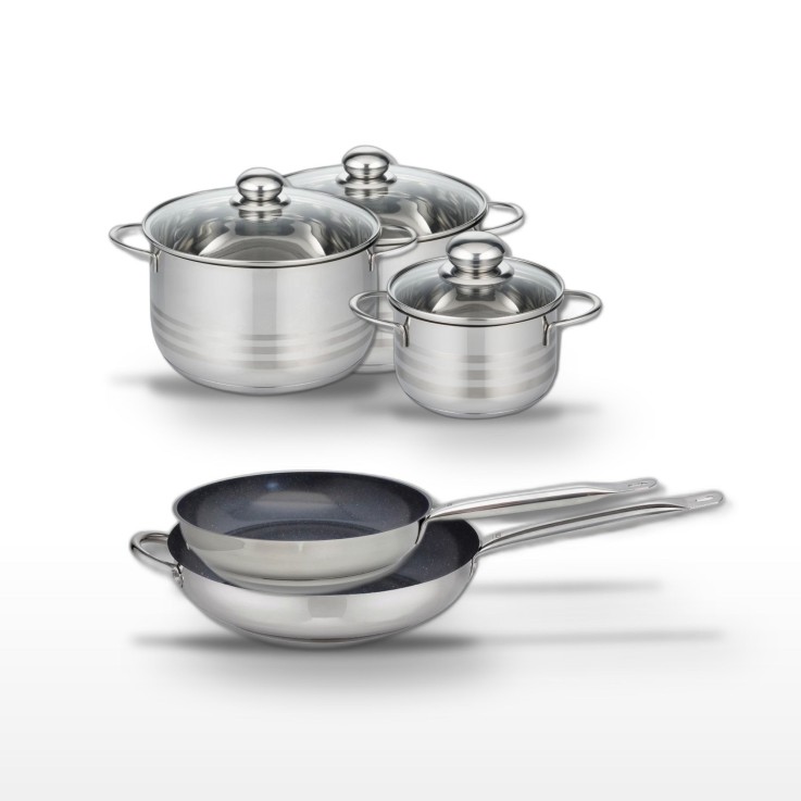 Batterie de cuisine Profi Therm Platinum en inox et céramique - 16/20/24/28/32 cm
