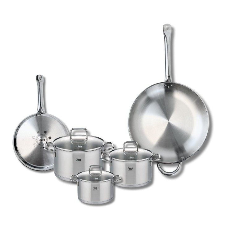 Batterie de cuisine Profi Citrin en inox - poêles et faitouts - grise