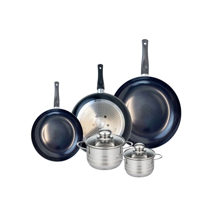 Batterie de cuisine Prima Brillant en aluminium et inox - 5 pièces