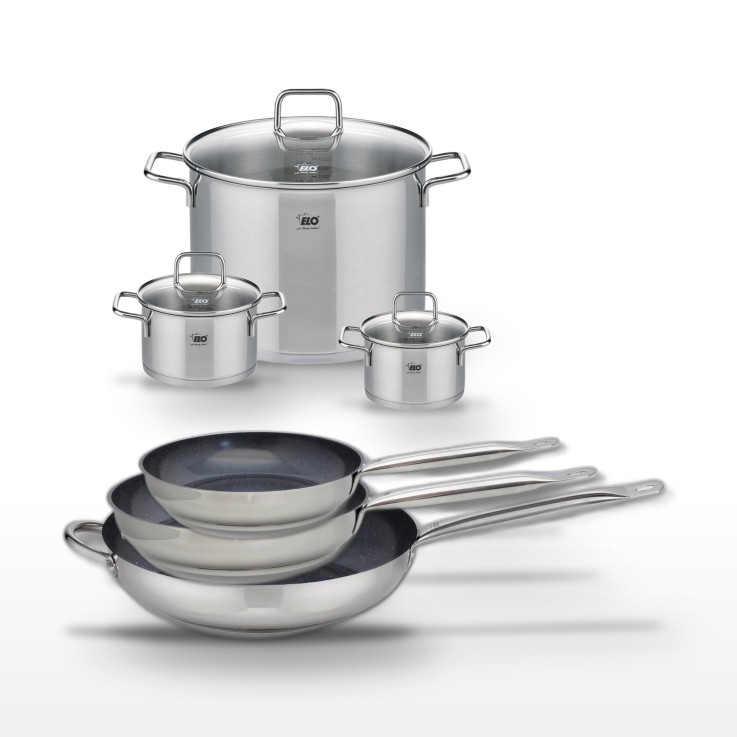 Lot de poêles et faitouts Profi Therm Platinum et Citrin en inox