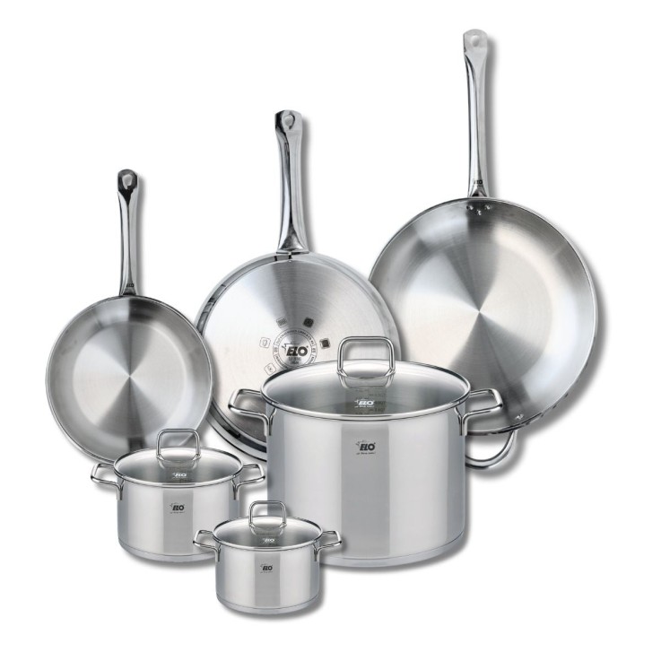 Batterie de cuisine Profi Citrin en inox - 3 poêles et 3 faitouts