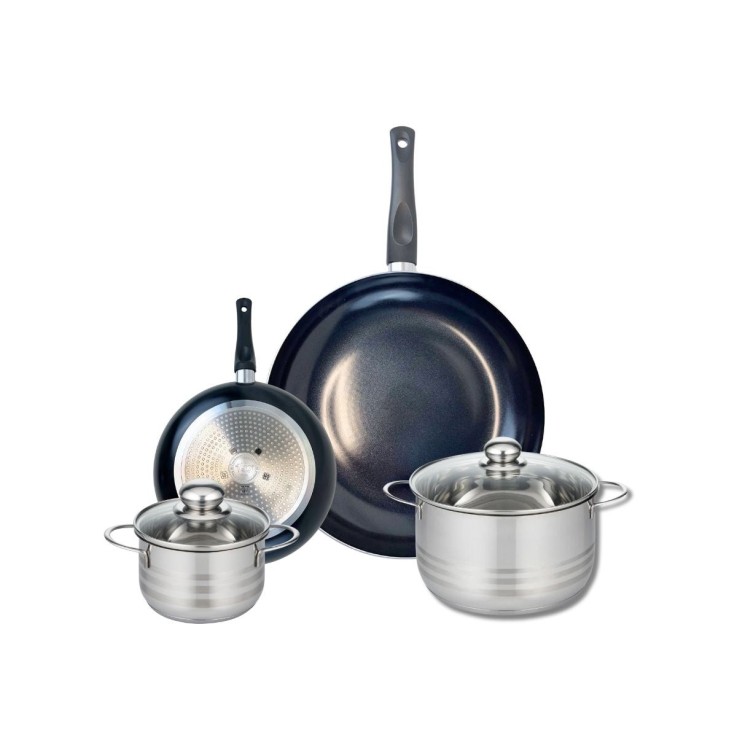 Batterie de cuisine Prima Brillant en aluminium et inox - 4 pièces