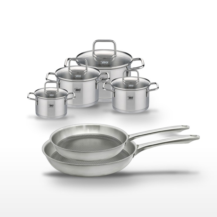 Batterie de cuisine Relief Passion et Citrin en inox - 6 pièces - gris