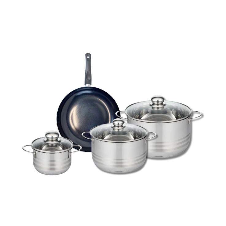 Batterie de cuisine Prima Brillant en aluminium et inox - 14, 20 et 24 cm