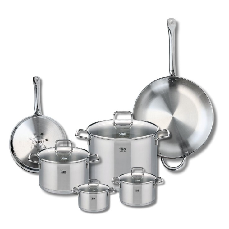 Batterie de cuisine Profi Citrin en inox - 2 poêles et 4 faitouts