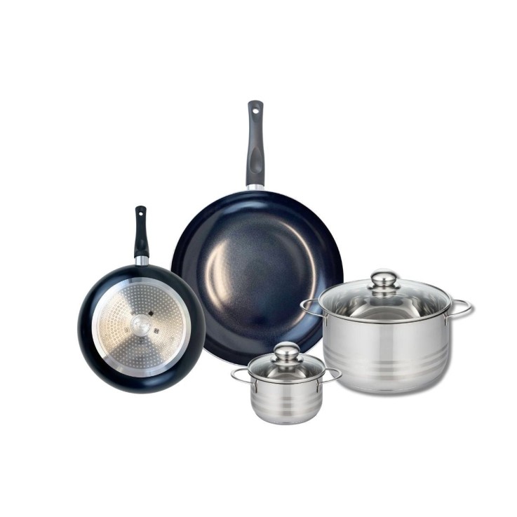 Batterie de cuisine Prima Brillant en aluminium et inox - 6 pièces