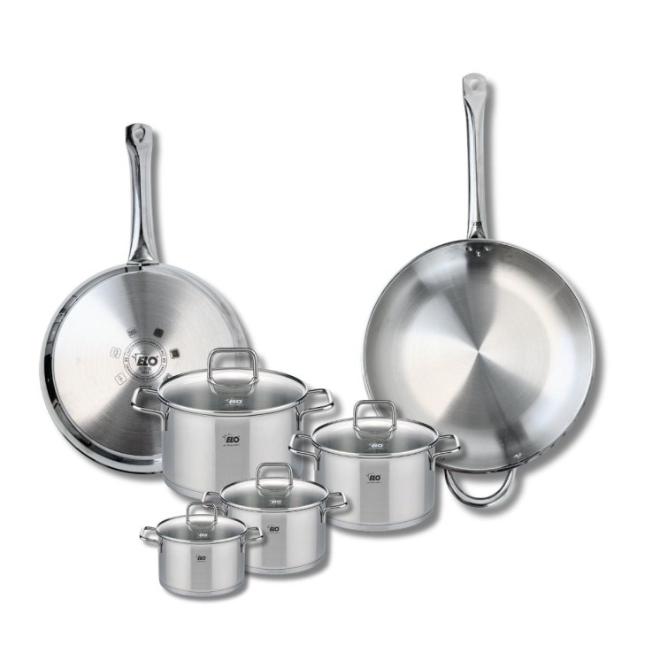 Batterie de cuisine Profi Citrin en inox - 2 poêles et 4 faitouts