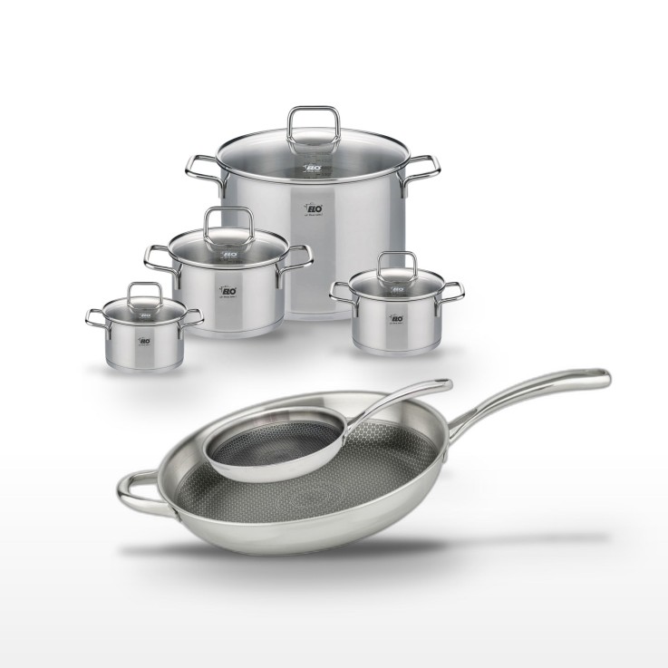 Batterie de cuisine Relief Evolution en inox - 6 pièces