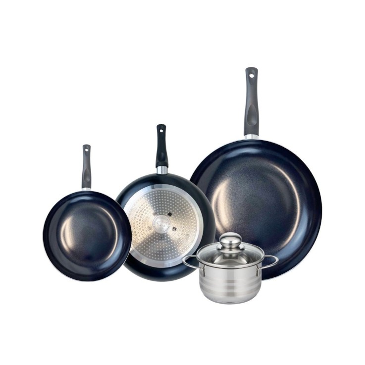 Batterie de cuisine Prima Brillant en aluminium et inox - 4 pièces
