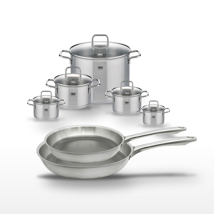 Batterie de cuisine Relief Passion en inox - 24/28 cm