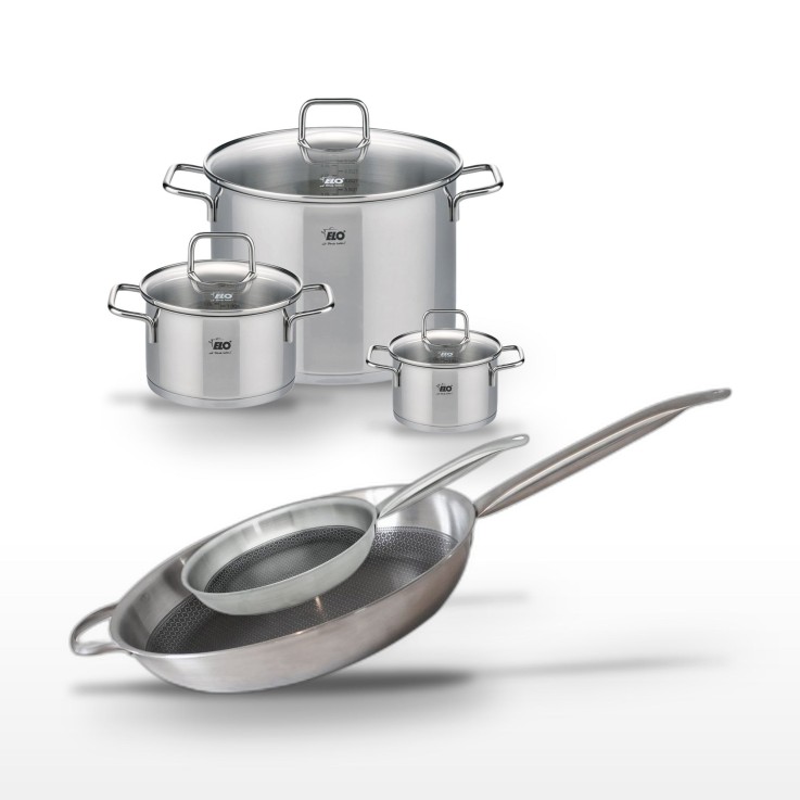 Batterie de cuisine Relief Solution en inox - 24/32 cm - 14/20/26 cm