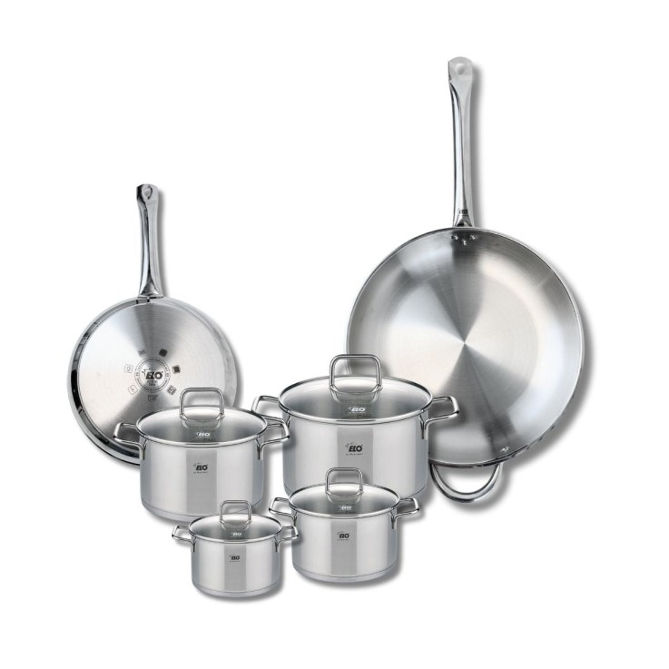 Ensemble de cuisson Profi Citrin en inox - 2 poêles et 4 faitouts