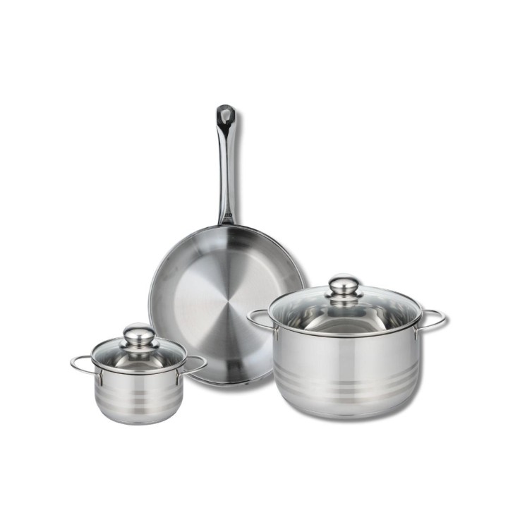 Batterie de cuisine Profi Brillant en inox - 28 cm - 14 et 24 cm