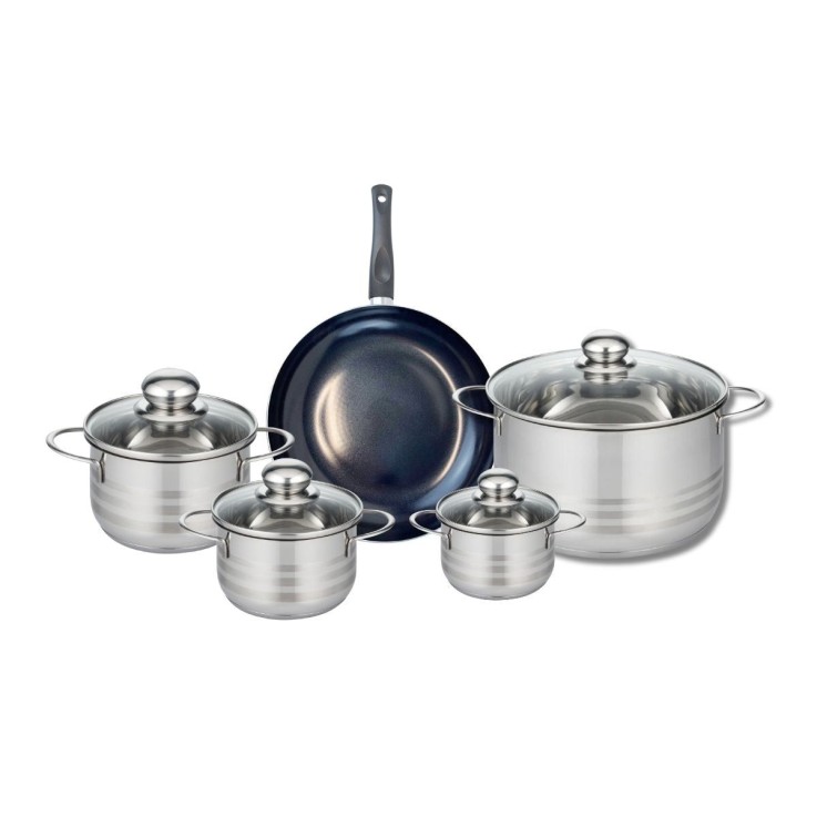 Batterie de cuisine Prima Brillant en aluminium et inox - 5 pièces