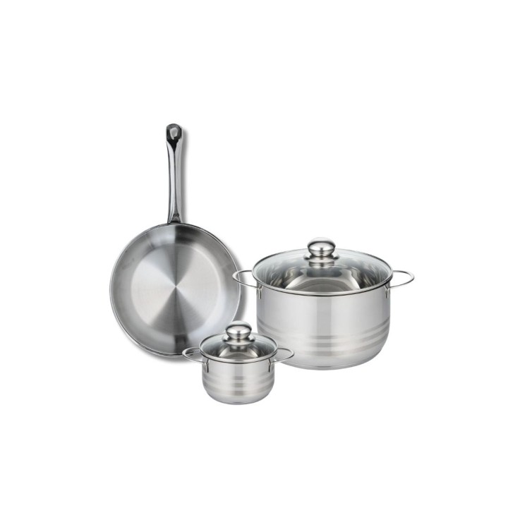 Batterie de cuisine Profi Brillant en inox - 3 pièces - 12, 20 et 24 cm