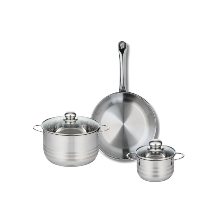 Batterie de cuisine Profi Brillant en inox - 14, 20 et 28 cm