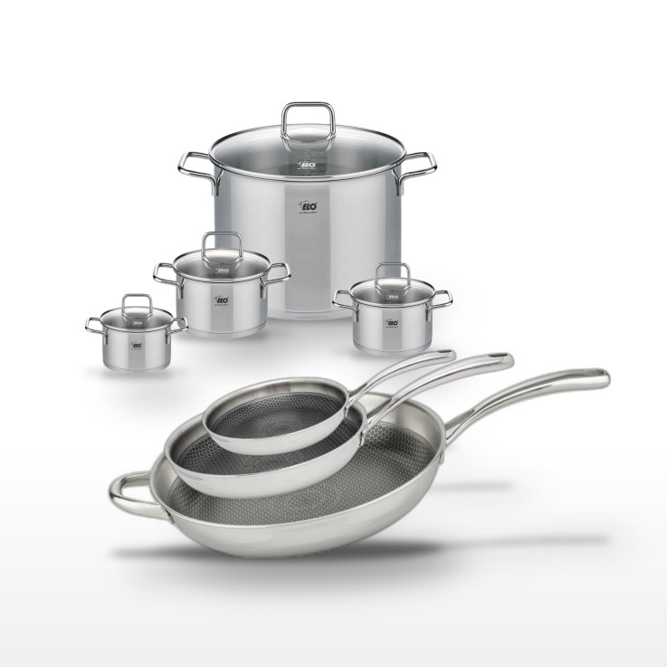 Batterie de cuisine Relief Evolution en inox - 7 pièces