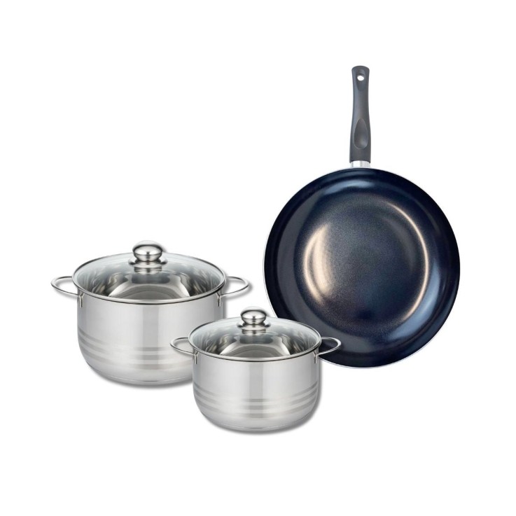 Batterie de cuisine Prima Brillant en aluminium et inox - 20/24/32 cm