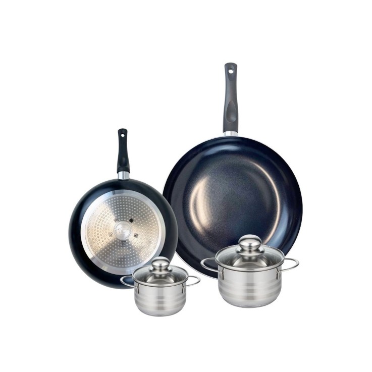 Batterie de cuisine Prima Brillant - 24, 32, 14 et 16 cm - noire