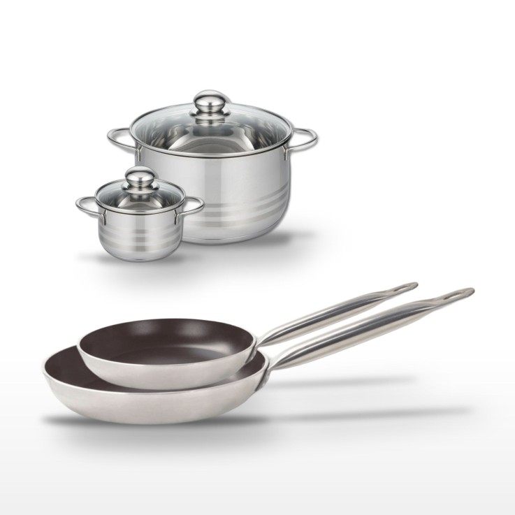 Batterie de cuisine Bistro Line en aluminium et inox - 12/24/28/32 cm