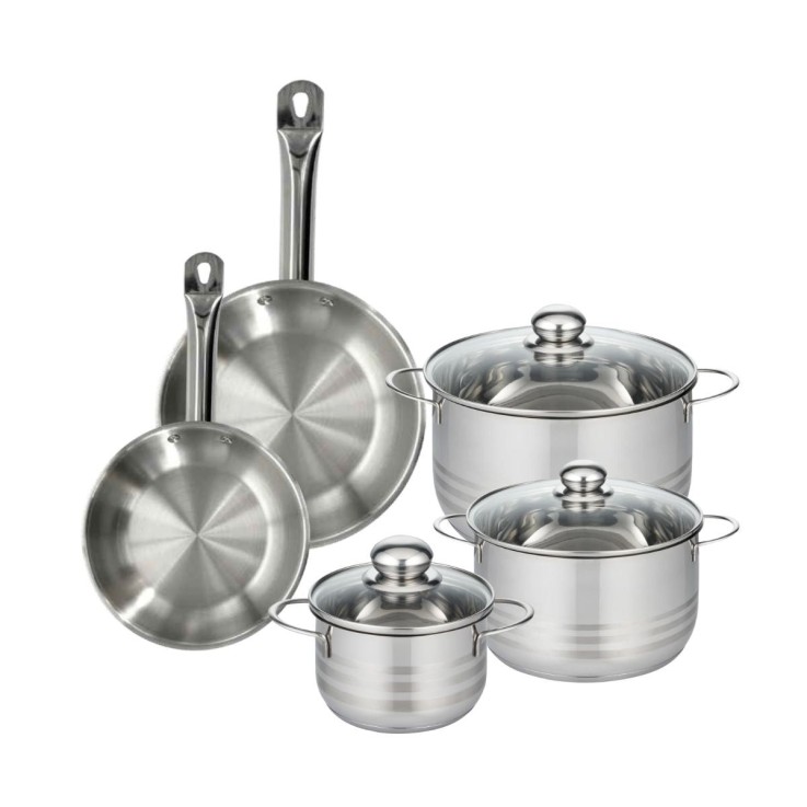 Batterie de cuisine Eterna en inox - 5 pièces - 16 à 24 cm