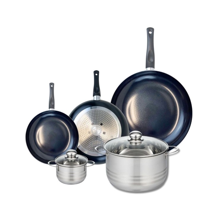 Batterie de cuisine Prima Brillant en aluminium et inox - 5 pièces