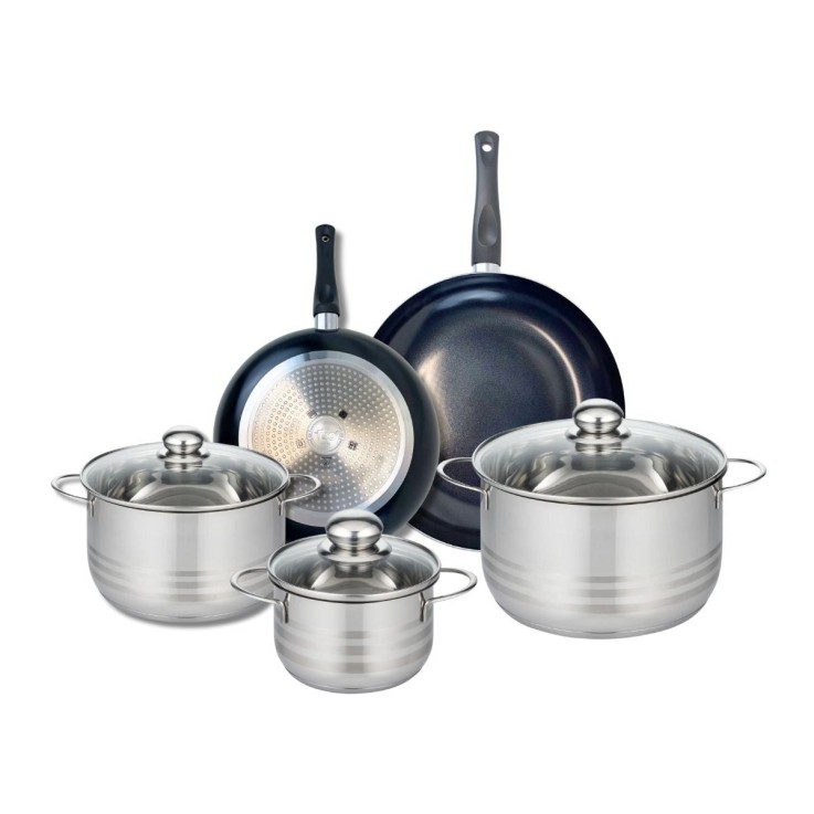 Batterie de cuisine Prima Brillant en aluminium et inox - 16, 20, 24 et 28 cm