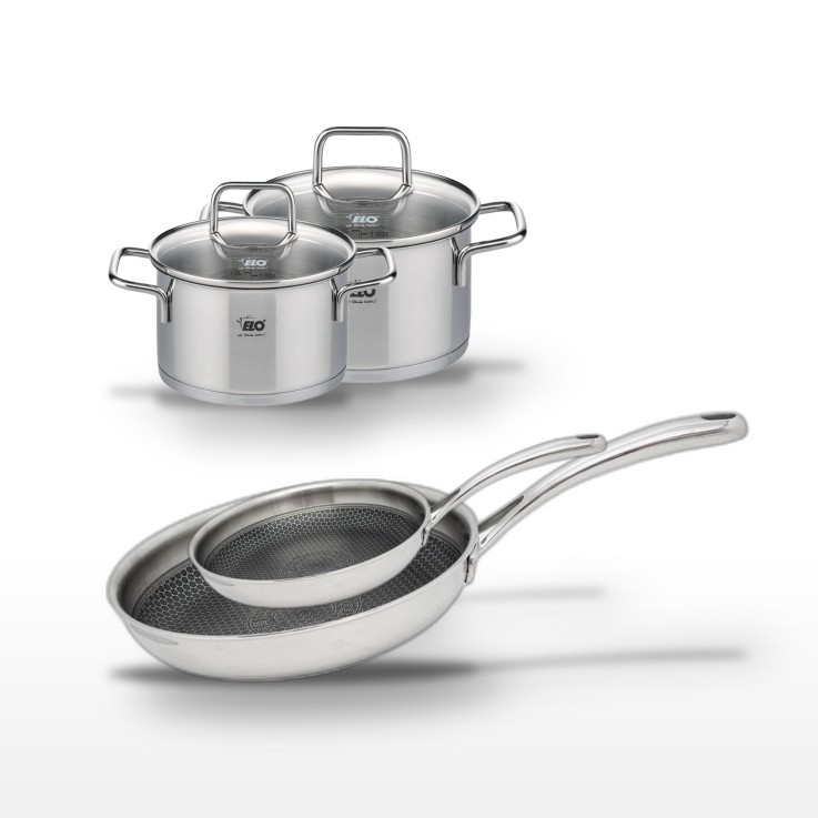 Batterie de cuisine Relief Evolution en inox - 24/28 cm - 14/16 cm