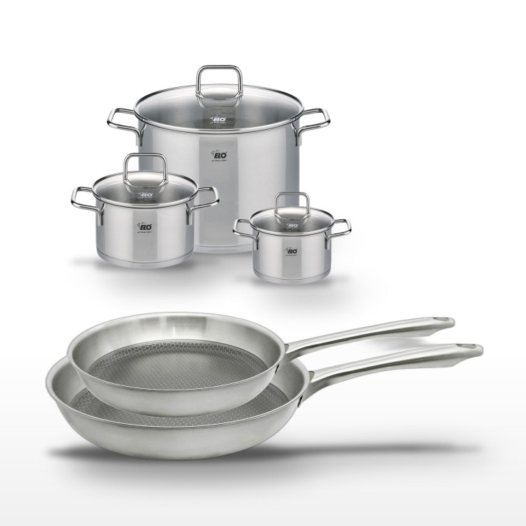 Batterie de cuisine Relief Passion en inox - 16/20/24/26/28 cm - grise