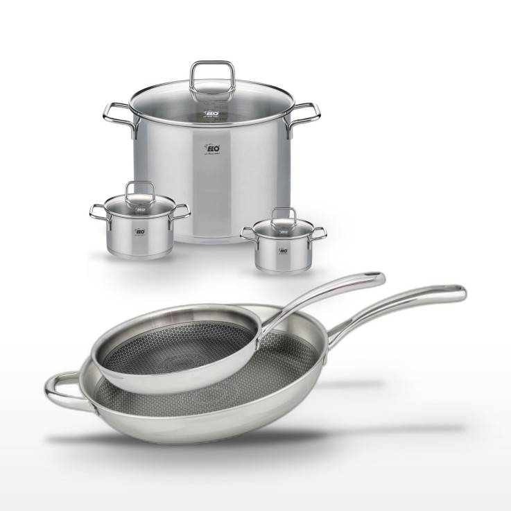 Batterie de cuisine Relief Evolution en inox - 28 et 32 cm