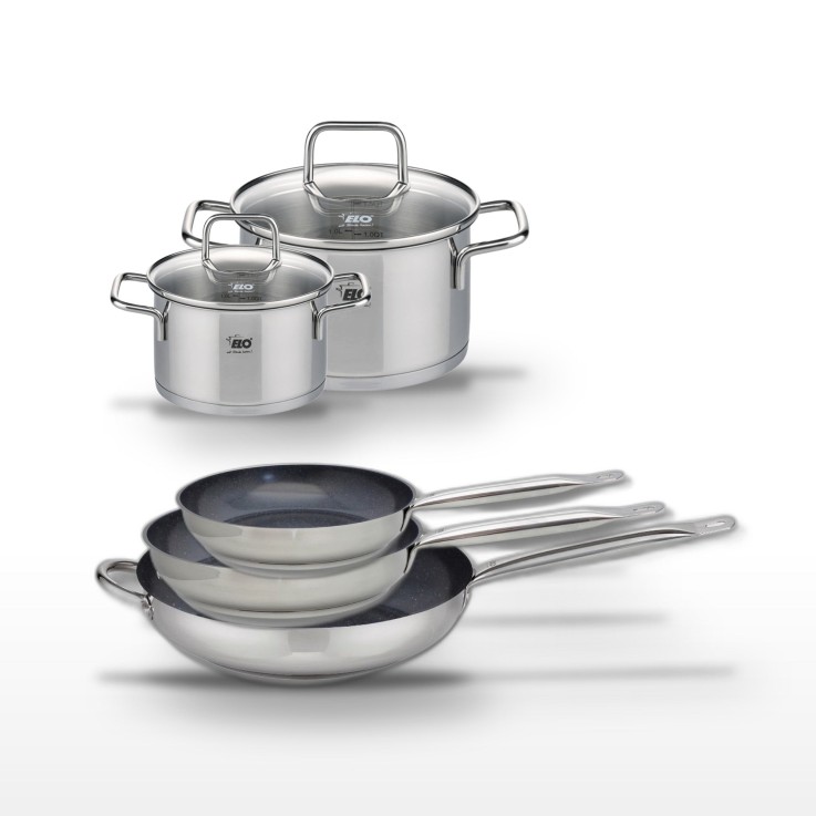 Batterie de cuisine Profi Therm Platinum et Citrin en inox - 24/28/32 cm - 12/16 cm