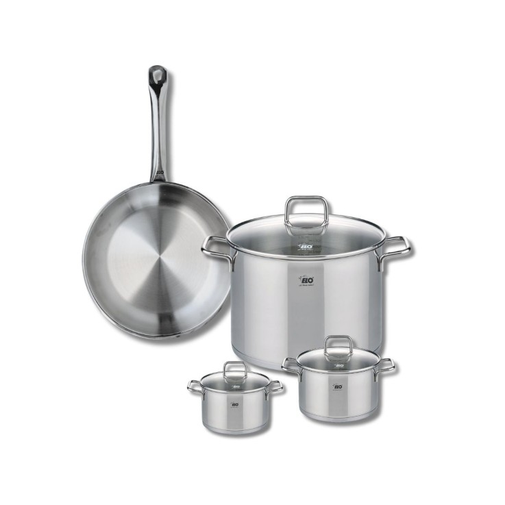Batterie de cuisine Profi Citrin en inox - 12, 14, 26 et 28 cm