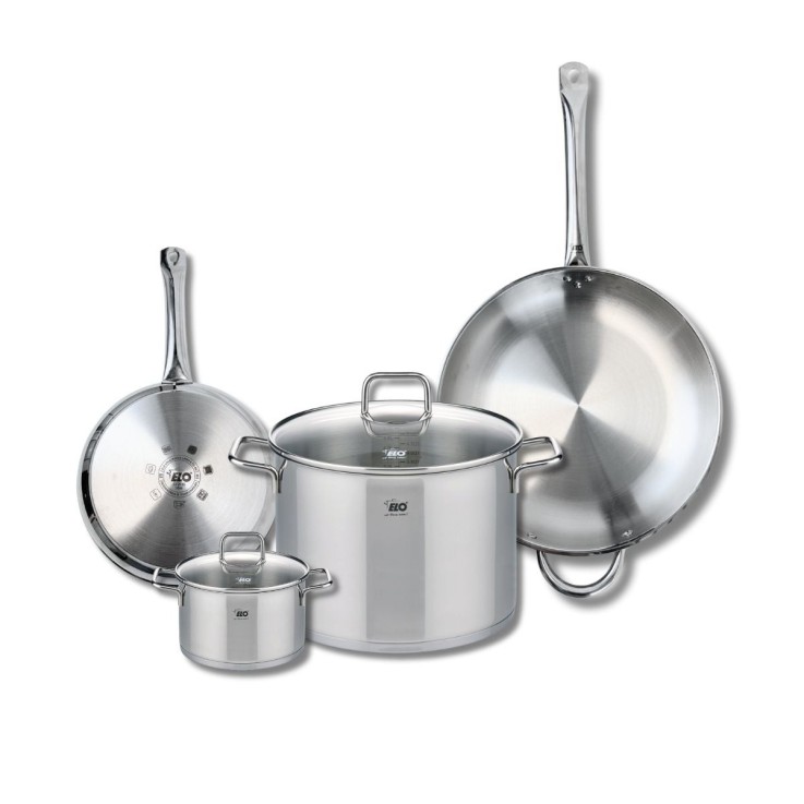 Batterie de cuisine Profi Citrin en inox - 4 pièces - poêles et faitouts