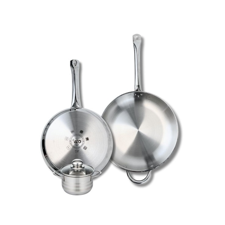 Batterie de cuisine Profi Brillant en inox - 28 et 32 cm
