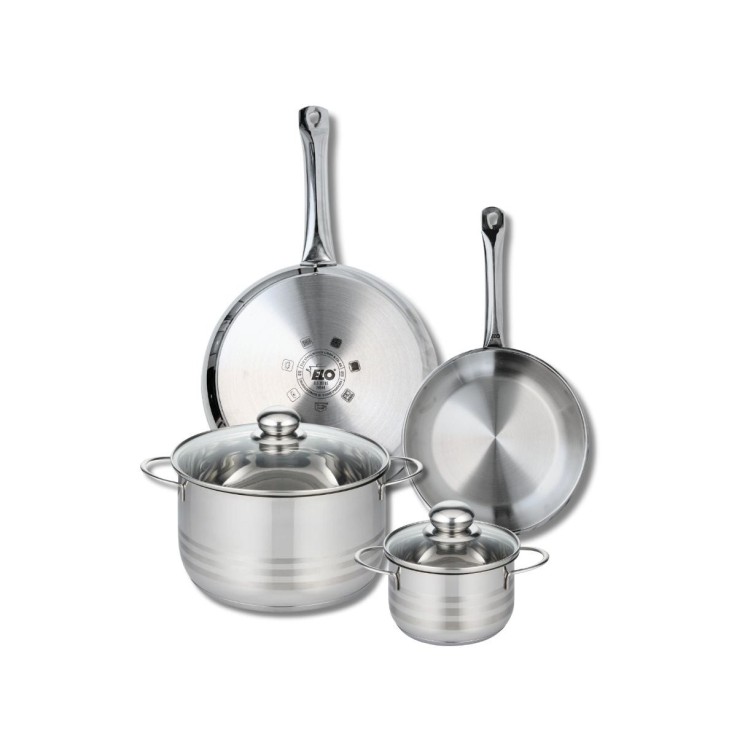 Batterie de cuisine Profi Brillant en inox - 4 pièces - 14, 24 et 28 cm