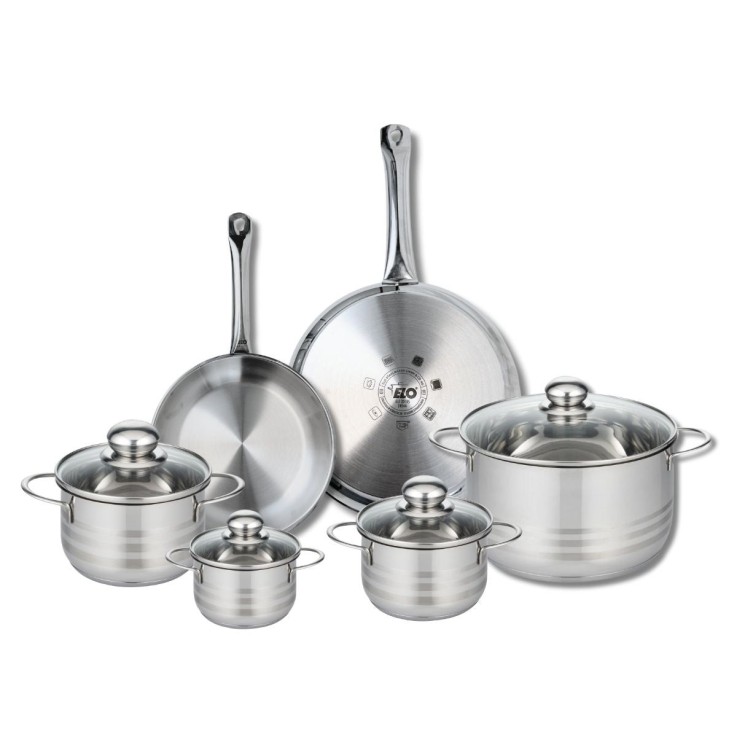 Batterie de cuisine Profi Brillant en inox - 2 poêles et 4 faitouts
