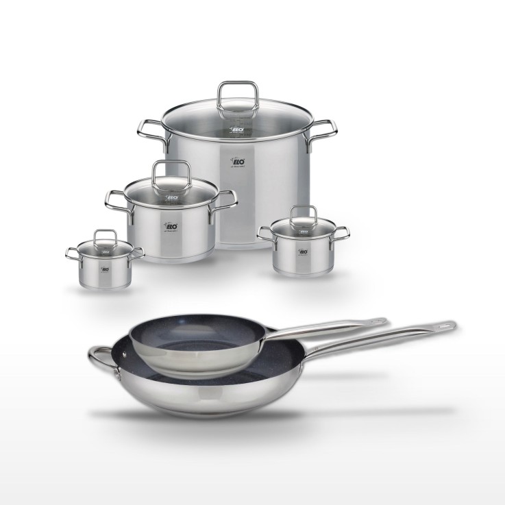 Batterie de cuisine Profi Therm Platinum en inox - 24 et 32 cm - 4 faitouts